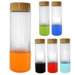 Custom Bamboo Pattern 22 oz. Frosted Glass Bottle - 1