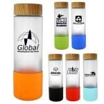 Custom Bamboo Pattern 22 oz. Frosted Glass Bottle