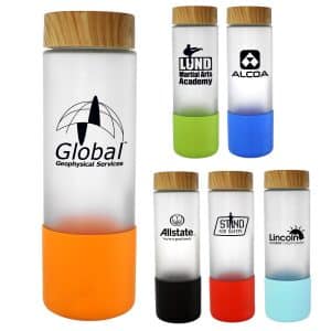 Custom Bamboo Pattern 22 oz. Frosted Glass Bottle