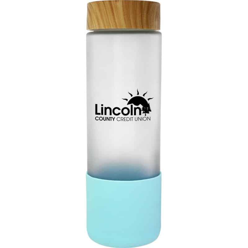 Custom Bamboo Pattern 22 oz. Frosted Glass Bottle - 8