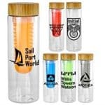 Custom Bamboo Pattern 24 oz Bottle with Fruit Infuser