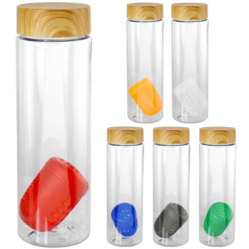 Custom Bamboo Pattern 24 oz Recycled Bottle with Floating Infuser - 1