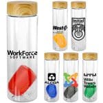 Custom Bamboo Pattern 24 oz Recycled Bottle with Floating Infuser