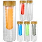 Custom Bamboo Pattern 24 oz Recycled Bottle with Fruit Infuser - 1