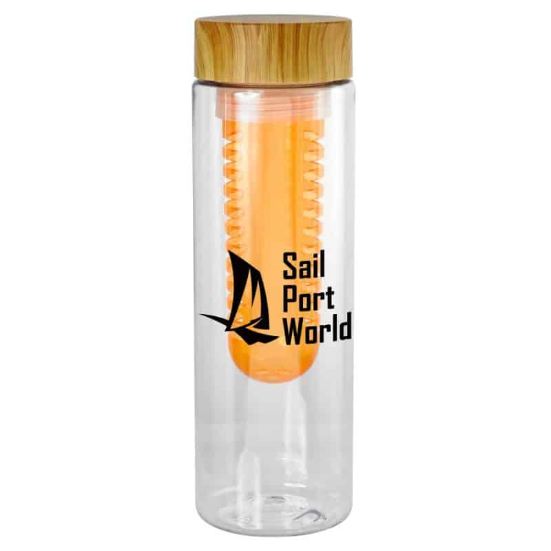 Custom Bamboo Pattern 24 oz Recycled Bottle with Fruit Infuser - 2