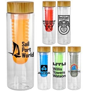 Custom Bamboo Pattern 24 oz Recycled Bottle with Fruit Infuser