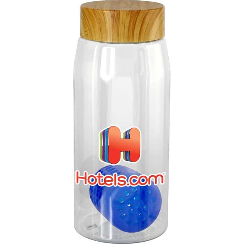 Custom Bamboo Pattern 25 Oz. Recycled Bottle with Floating Infuser - 8
