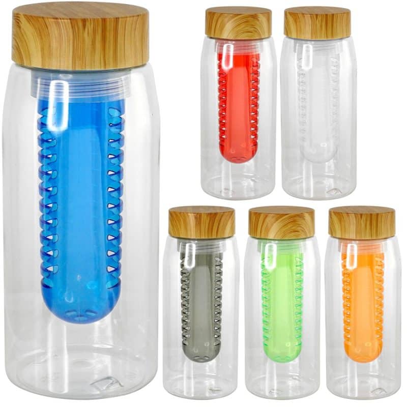 Custom Bamboo Pattern 25 oz. Recycled Bottle with Infuser - 1