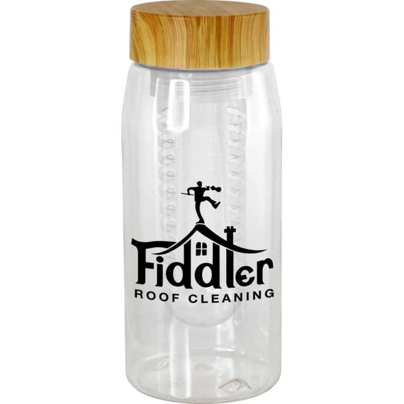 Custom Bamboo Pattern 25 oz. Recycled Bottle with Infuser - 4