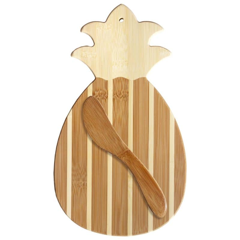 Custom Pineapple Charcuterie Board with Spreader Knife Gift Set - 3