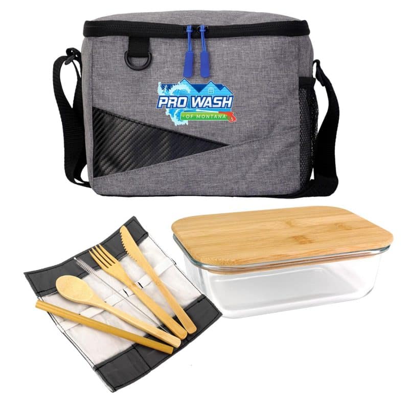 Custom Recycled Cooler & Bamboo Set - 2