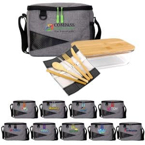 Custom Recycled Cooler & Bamboo Set