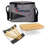 Custom Recycled Cooler & Bamboo Set - 6