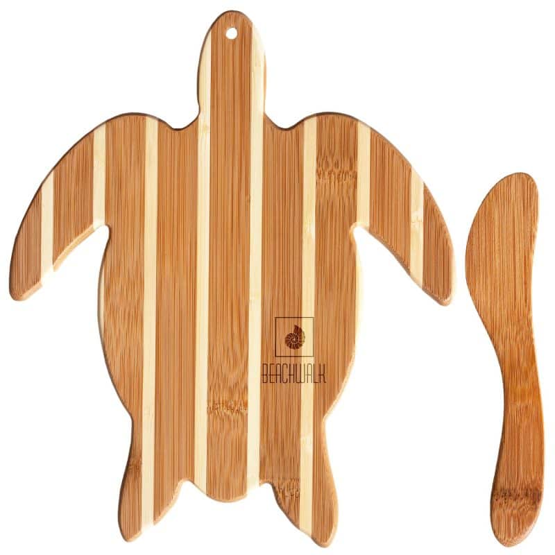 Custom Sea Turtle Charcuterie Board with Spreader Knife Gift Set
