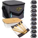 Custom Victory Lunch Cooler Bamboo Set