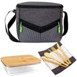 Custom Victory Lunch Cooler Bamboo Set - 6