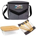 Custom Victory Lunch Cooler Bamboo Set - 9