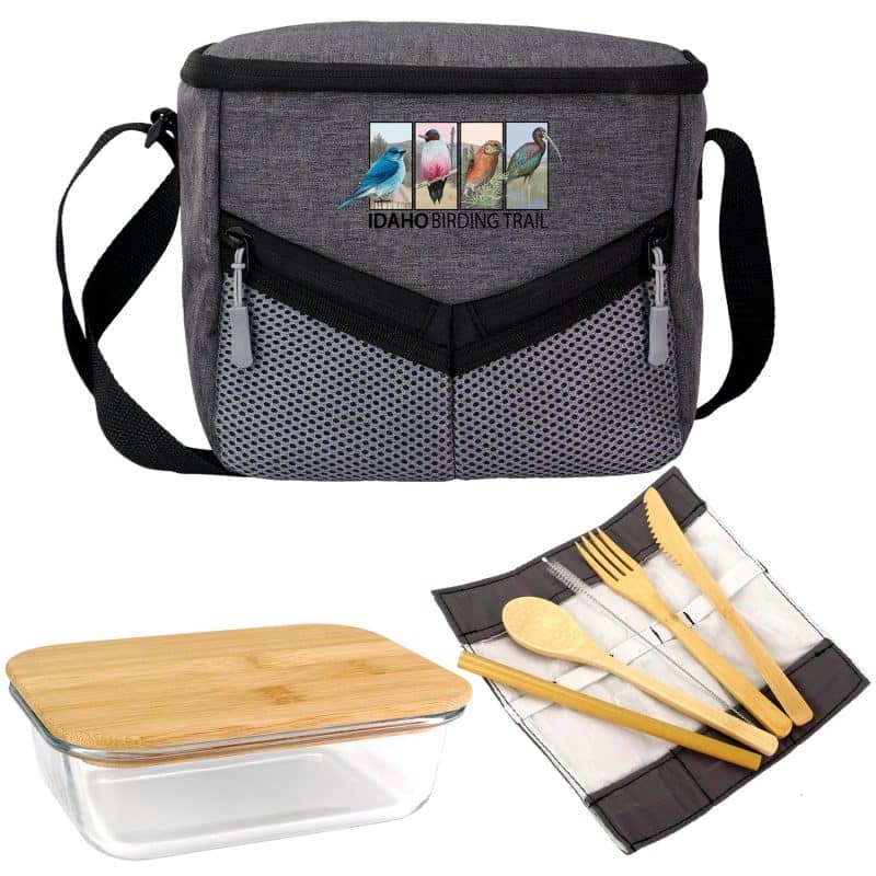 Custom Victory Lunch Cooler Bamboo Set - 9