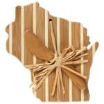 Custom Wisconsin Charcuterie Board with Spreader Knife Gift Set - 3