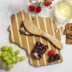 Custom Wisconsin Charcuterie Board with Spreader Knife Gift Set - 4