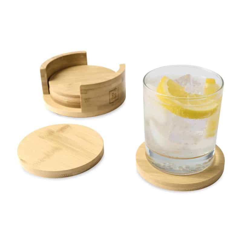 Custom Bamboo Coaster Set - Bamboo - 3