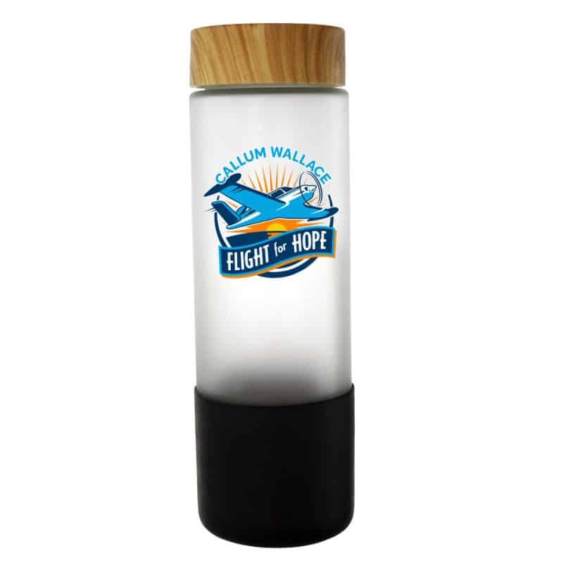 Custom Bamboo Pattern 22 oz. Full Color Frosted Glass Bottle - 2