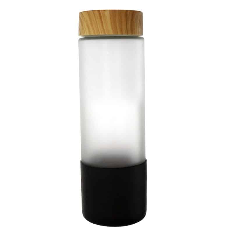 Custom Bamboo Pattern 22 oz. Full Color Frosted Glass Bottle - 3