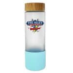 Custom Bamboo Pattern 22 oz. Full Color Frosted Glass Bottle - 8