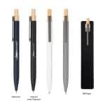 Custom Recycled Aluminum Pen With Bamboo Plunger