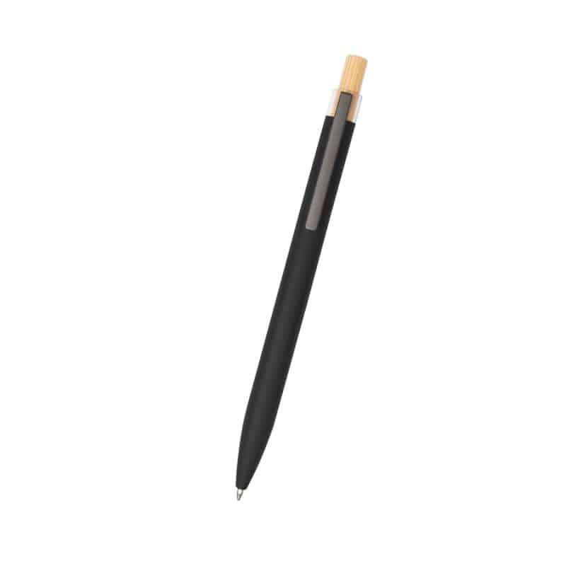Custom Recycled Aluminum Pen With Bamboo Plunger - 3