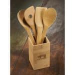 Custom Bamboo 4-piece Kitchen Tool Set and Canister - 2
