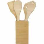 Custom Bamboo 4-piece Kitchen Tool Set and Canister - 9