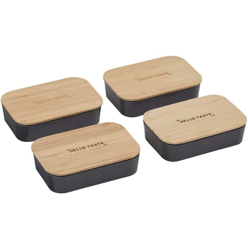 Custom Bamboo Fiber Lunch Box with Cutting Board Lid - 4