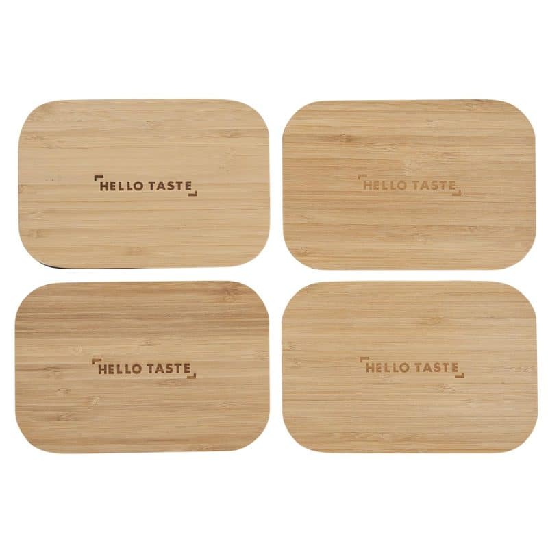 Custom Bamboo Fiber Lunch Box with Cutting Board Lid - 6
