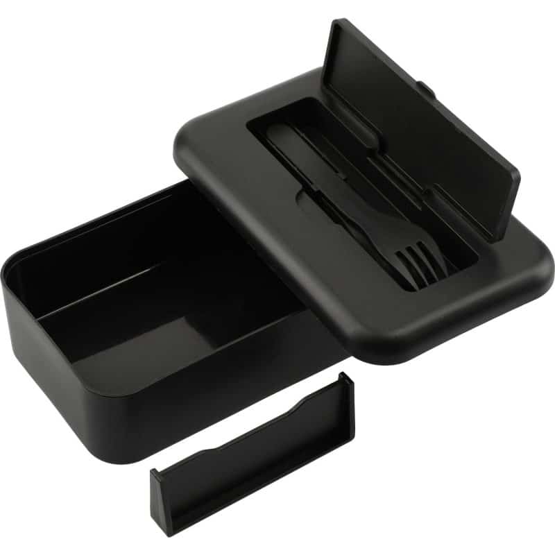 Custom Bamboo Fiber Lunch Box with Utensils - 1