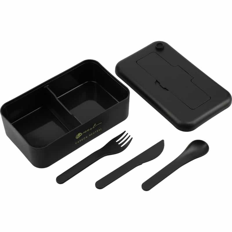 Custom Bamboo Fiber Lunch Box with Utensils - 5