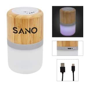 Custom Bamboo Wireless Light Up Speaker 2.0