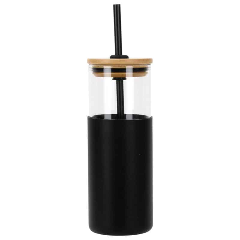 Custom Stirling 18 oz Glass Tumbler with Silicone Sleeve & PP Straw - 3