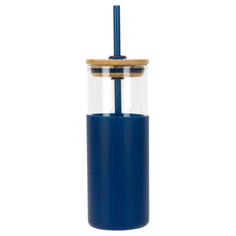 Custom Stirling 18 oz Glass Tumbler with Silicone Sleeve & PP Straw - 9