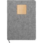 Custom Heathered Recycled Notebook with Bamboo Accent - 3