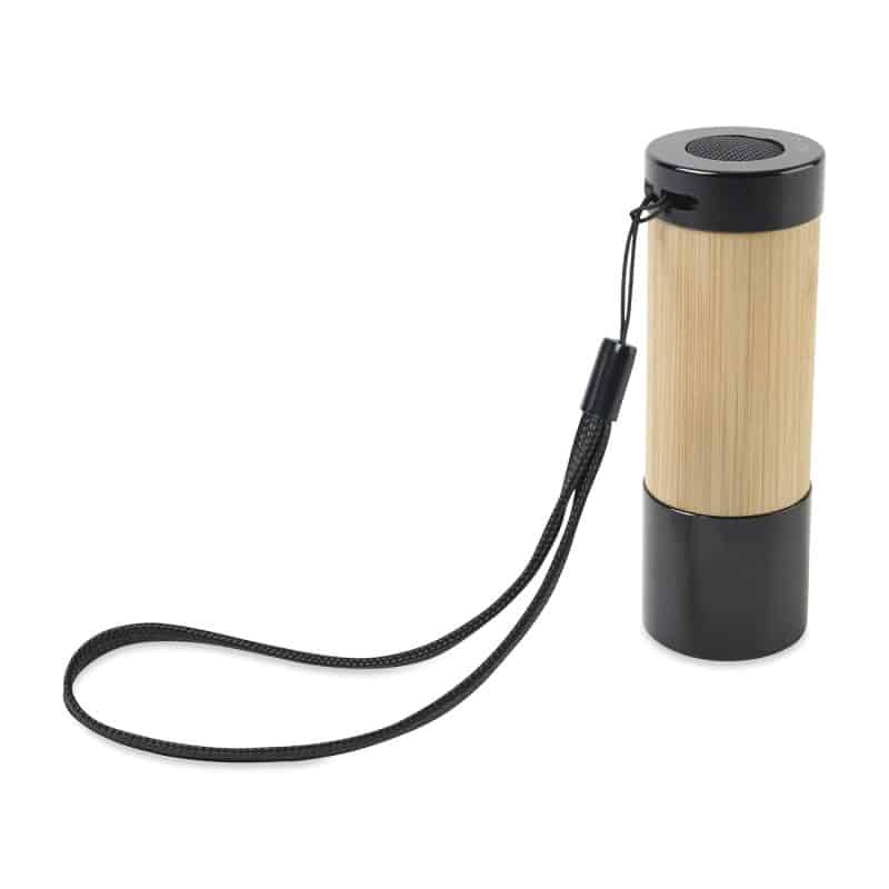 Custom Mini LED Bamboo Flashlight - Black-Fresh Bamboo - 3