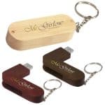 Custom Universal Source® 2 GB Bamboo Bullet Keyring USB 2.0 Flash Drive