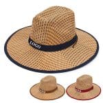 Custom Adult Wide Brim Braided Paper Straw Cowboy Hat