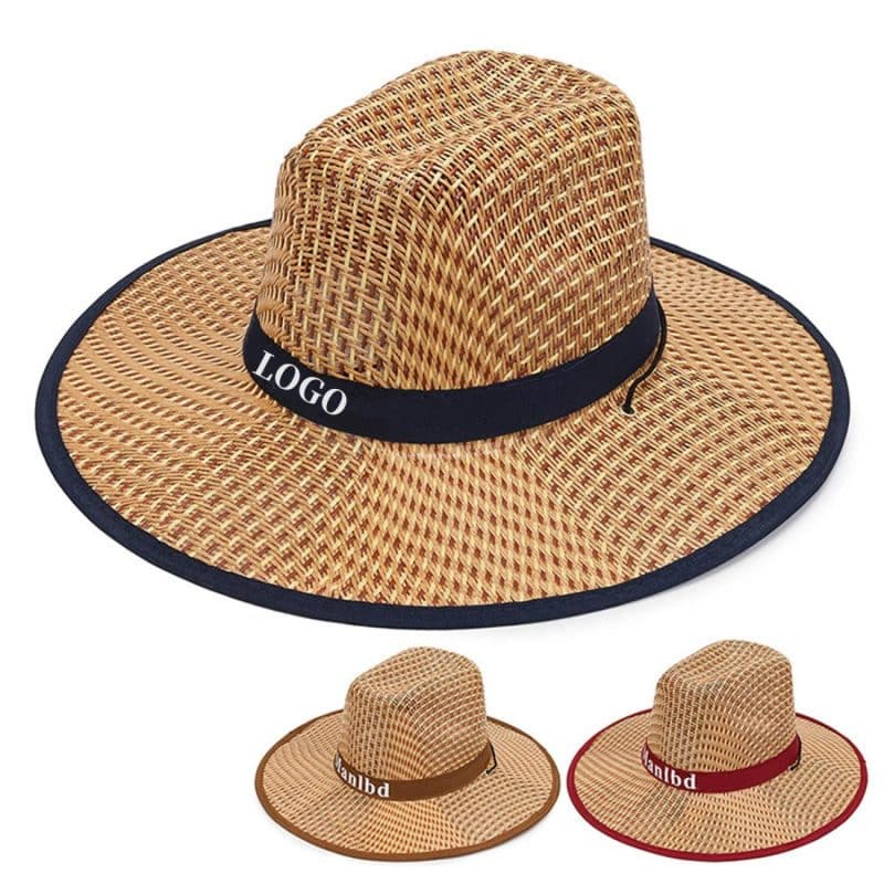 Custom Adult Wide Brim Braided Paper Straw Cowboy Hat
