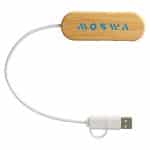 Custom Bamboo Dual Port USB & Type-C Hub - 2