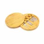 Custom BergHoff Bamboo 6Pc Round Cov Cheese Board Set