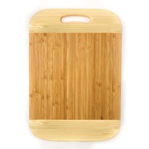 Custom BergHoff Bamboo Rectangular Handled Cutting Board Two-Tone