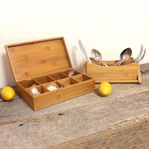Custom BergHoff Bamboo Tea Box 2Pc Set
