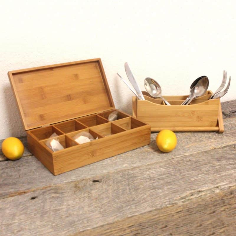 Custom BergHoff Bamboo Tea Box 2Pc Set