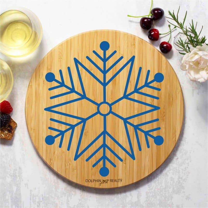 Custom Winter Snowflake Cutting and Serving Board - 2
